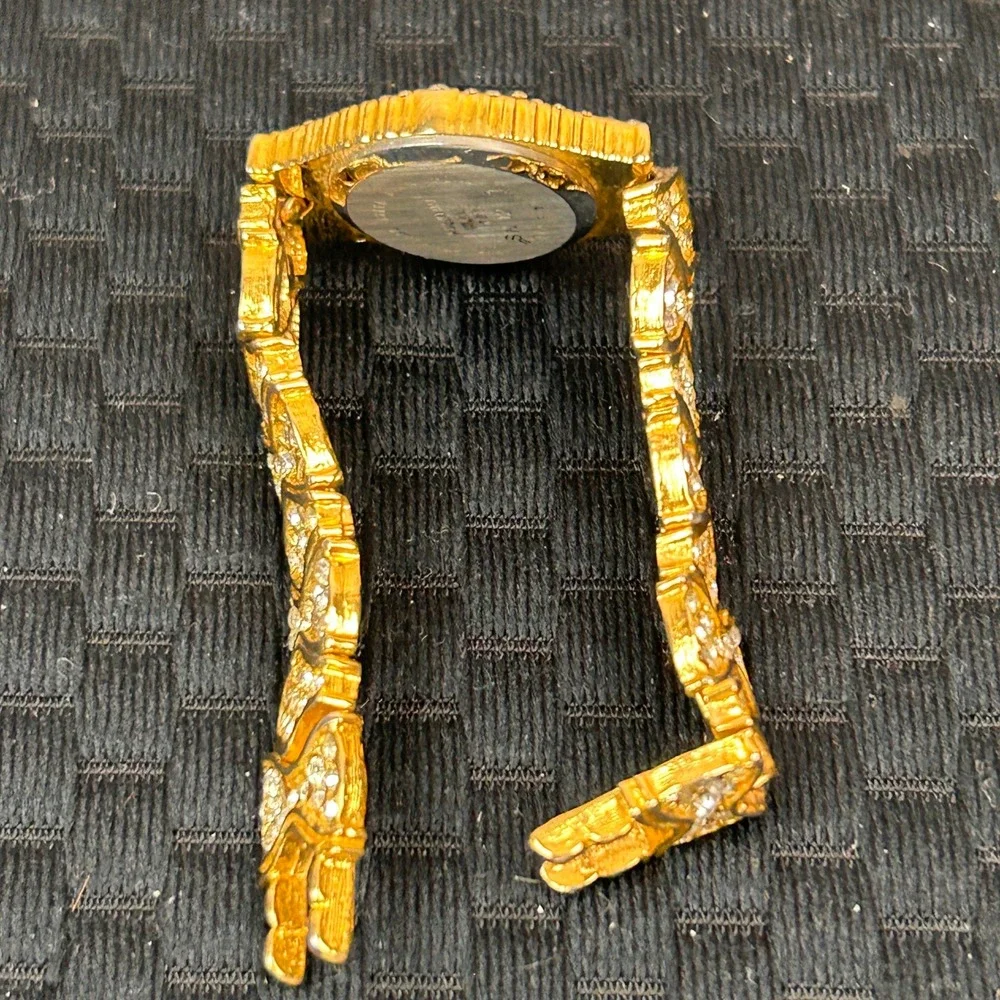 Afterthoughts Vintage Womens Rhinestone Gold Tone Quartz Watch SN 12 Needs Clasp